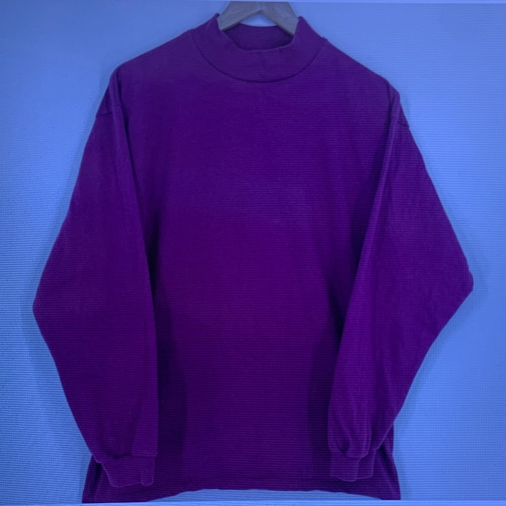 Men's Purple Mock Neck Sweater